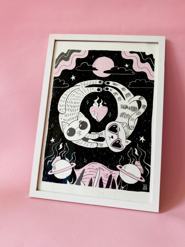 print gato enmarcado Cuadros